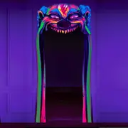 Creepy Carnival Clown UV Glow Door Decoration