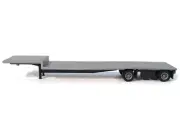 2023 1/87 HO Scale Dropdeck Flatbed Trailer Model by Promotex - Silver Top