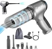 [ZWai] Portable Cordless Car Vacuum Cleaner Rechargeable, 3-in-1 Mini Wireless Handheld Vacuum,15000PA High Suction with Brushless Motor,Hand Vacuums for Car/Home/Pet,Silver Color