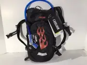 NWT Camelbak Kids Mini M.U.L.E Hydration Pack 1.5L 50oz. Biking Black Flames NWT