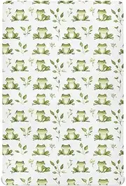 Toddler Fitted Crib Sheet Set Soft Breathable Fitted Crib Sheets for Standard Crib and Toddler Mattress 39"x27" Funny Frog