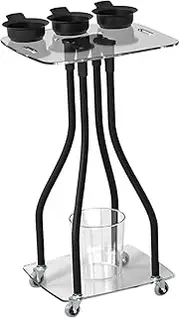 "Abbraccia" Salon Tray Cart on Wheels with 3 Bowls, Multipurpose for Hair Salons, Universal, Acrylic Salon Trolley SPA Storage Systems, clear