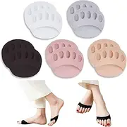Ball of Foot Cushions Honeycomb Fabric Metatarsal Pads Invisible Socks Pads for Women and Men Reusable Forefoot Pads, 5 Pairs-(black-beige-white-pink-gray), 5 Pair (Pack of 1)
