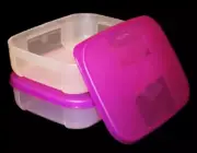 Tupperware Freezer Mates Containers Set of 2 Rectangles 1.25 Cups Purple Vintage