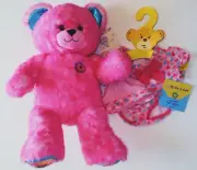 Build a Bear Donut Sprinkles Fuchsia Pink 16in. Teddy Hearts Outfit Beanie Hat