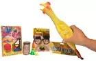 CLOWN JOKER 5 KIT Rubber Chicken Joke Prank Makeup Snake Can Red Nose Glasses