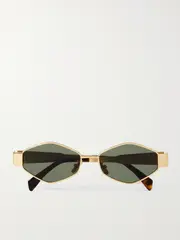 [CELINE Eyewear] CELINE Eyewear - Triomphe Hexagon-frame Gold-tone Sunglasses - One size One size Gold