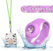 2Pack for Air Tag Bracelet & Airtag Necklace, Cute Wristband Air tag Holder Kids Hidden Soft Silicone AirTag Accessories Compatible with Apple AirTag for Child, Waterproof, Adjustable (Cow+Unicorn)