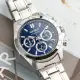 【SEIKO 精工】貴族風範三眼計時不鏽鋼腕錶/銀x藍面(SBTR011_JP)