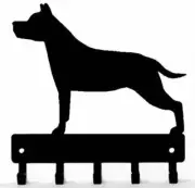 Staffordshire Terrier Dog Key Rack/ Leash Hanger - Made in the USA