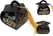 SUIOPPYUW Candy Box With Academic Elements For Graduation Celebration Chocolate Candy Gift Box Paper Can Be Reused, black 30pcs