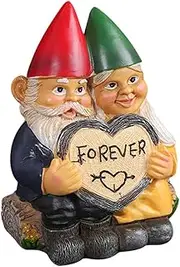 DECHOUS Crafts Decor Garden Gnomes Couple Garden Gnomes Outdoor Gnome Garden Statues Gnome Sculptures Couple Gnome Statues Gnome Ornaments Garden Figurines Ornaments Fine Lovers Resin