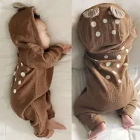 在飛比找ETMall東森購物網優惠-小鹿純棉新生寶寶超萌連體衣服