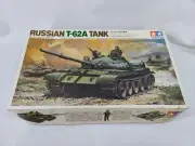 Vintage Tamiya Russian T-62A Tank 1/35 Scale Series 49 Motorized Model RARE