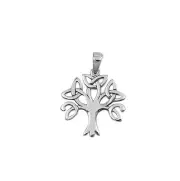 Celtic Tree of Life Trinity Knots .925 Sterling Silver Fashion Pendant Necklace