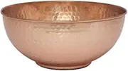 GoCraft Pure Copper Mixing Bowl with Hammered Finish for Salad, Egg Beating, Decorative & Kitchen Serving Purposes - 7.5" (Medium)