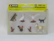 Noch O 17903 Farm Animals Geese Chickens Dog Cat Goat Figures Model Trains