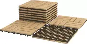 Interlocking Patio Deck Tiles, Acacia Wood Deck Tiles, Tools Free Assembly, Wood