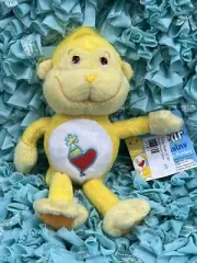 Nanco 2005 Care Bears Cousin Yellow Playful Heart Monkey 11" Plush NWT