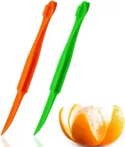 2 Pack Orange Citrus Peelers Citrus Lemon Citrus Peel Cutter Plastic Easy Slicer