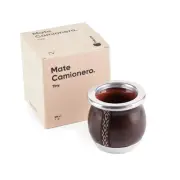 [Premium Yerba Mate Cup (Mate Gourd) - Crafted Ceramic Teacup - Brown Leather...
