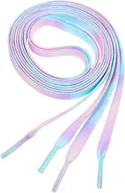 [BESPORTBLE] 1Pair Tie Dye Shoe Laces Flat Canvas Shoe Straps Gradient Design for Sneakers and Shoes Accessories Durable and Practical Replacement Strings