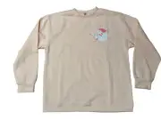Hanes Womens Long sleeve Santa Logo Pull Over Sweatshirt Pink Size XXL NEW