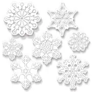 Beistle Clear Plastic Die-Cut Snowflakes - Decoration for Christmas / Winter