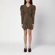 [ISABEL MARANT Étoile] Briali mini dress with green khaki zip 36 FR Green