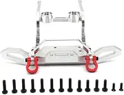 Metal Bumpers for MJX Hyper Go 1/12 H12Y H12Y+ RC Car Front Bumper with Tow Hooks Upgrade Parts (Silver)