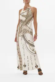 DRAPED LONG DRESS WITH NECKPIECE GODDESS ENERGY