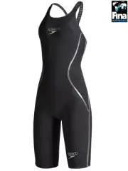 NEW — Womens 26 — Speedo Fastskin LZR Racer X Closed Back Kneeskin — Black/Gold