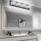 4 Lights LED Bathroom Vanity Matte Black Wall Lighting over Mirror up & down Acr