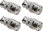 4pcs Radio Adapter SO239 UHF Female to BNC Male Coaxial Connector Low Loss