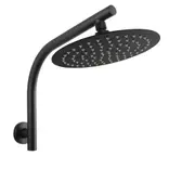 ACA WELS Round 10'' Ultrathin Stainless Steel Rainfall Shower Head Gooseneck Wall Arm Black
