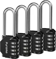 Puroma 4 Pack 2.6 Inch Combination Lock 4 Digit Outdoors Padlock for School Gym Locker, Sports Locker, Fence, Toolbox, Case, Hasp Storage (Black)