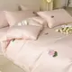 0KC 粉色鬱金香水洗真絲毛巾繡床包組涼感冰絲床單床罩組單人/雙人/加大床包四件組床組