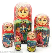 Cinderella Russian Hand Painted Nesting Dolls FAIRY TALE Babushka doll set