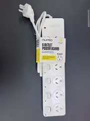 6 Outlet Power Board Overload Surge Protection Individual Switch with 1M Cable