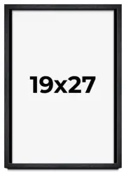 19x27 Shadow Box Frame Black | 1 Inches Deep Real Wood Farmhouse Shadowbox Displ