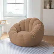 UYSOFRCV Premium Teddy Velvet Bean Bag Cover, Large Bean Bag Chairs Sofa Cover for Plush Toy Storage Clothes Organizer Seat Recliner Lazy Lounger for Adults and Kids, with No Filling,Brown