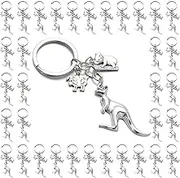 PHAETON 20PCS Kangaroo Keychain Animal Key Ring Koala Keychain Sheep Keychain for Animal Themed Party Favors, Birthday Party Bag Fillers, Key Decoration, Silver