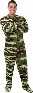 [BIG FEET PAJAMA CO.] Big Feet Pajama Camouflage Micro Polar Fleece Adult Footed Pajamas Onesie with Drop Seat