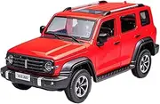 Scale Finished Model Car Die-cast Vehicles 1/24 for TANK 300 SUV Miniature Off-road Car Model Collectible Alloy Pull-back Cars Miniature Replica Car(Red)