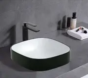 370x370x140mm ABS Spencer Matt/Gloss White Ceramic Soft Square Semi-Inset Basin