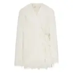 [Dries Van Noten] Dries Van Noten Fringed Wrap Jacket XS WHITE