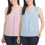 NWT Hilary Radley Women's Sleeveless V-Neck Lightweight Blouse Top