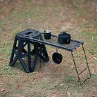 Folding Grid Table Iron Outdoor Foldable Table Folding Mesh Table for Hiking BBQ