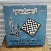 Merkury Gaming Nautical Checkers Set Vintage HTF Mermaid Sea Captain NIB