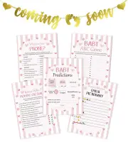 Inkdotpot It's A Girl Baby Shower Games Bundle With Coming Soon-hyR